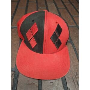 DC Harley Quinn Adjustable Snapback Hat Comics Logo Red Black